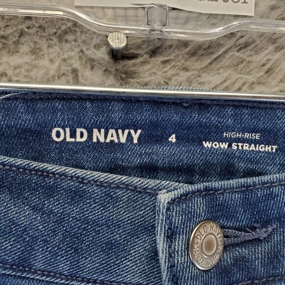Old Navy Jeans Womens Size 4 Blue High-Rise Wow Straight Denim Stretch *NWT* - Picture 2 of 13